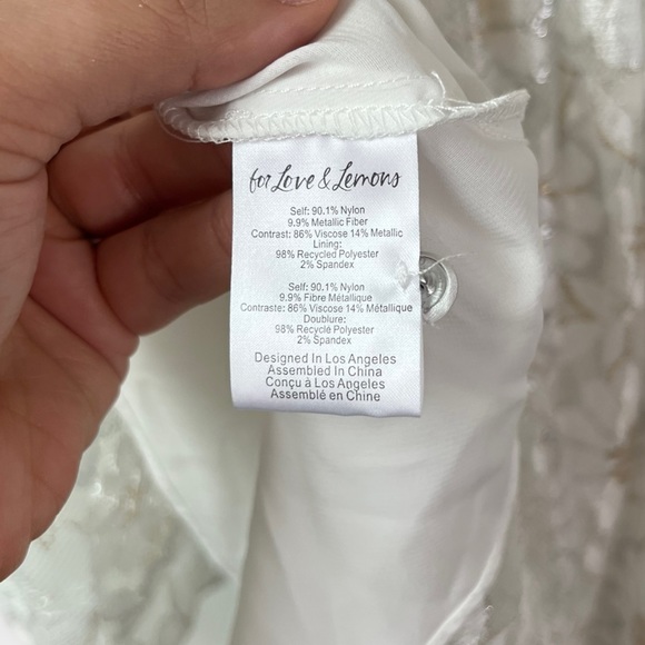 For Love and Lemons Lupita Lace Metallic Corset Bustier Mini Dress NWT Small - Picture 12 of 12